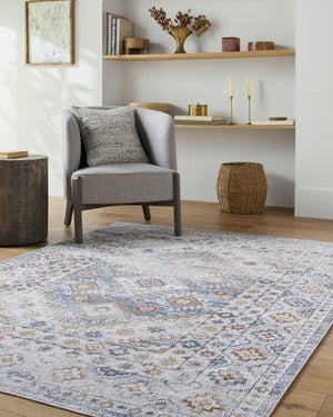 Livabliss Lillian Collection Turkish Woven Polyester Accent Rug Low Pile Entryway Floor Layer Charcoal, Ivory 6'7" x 9' LLL2371-679