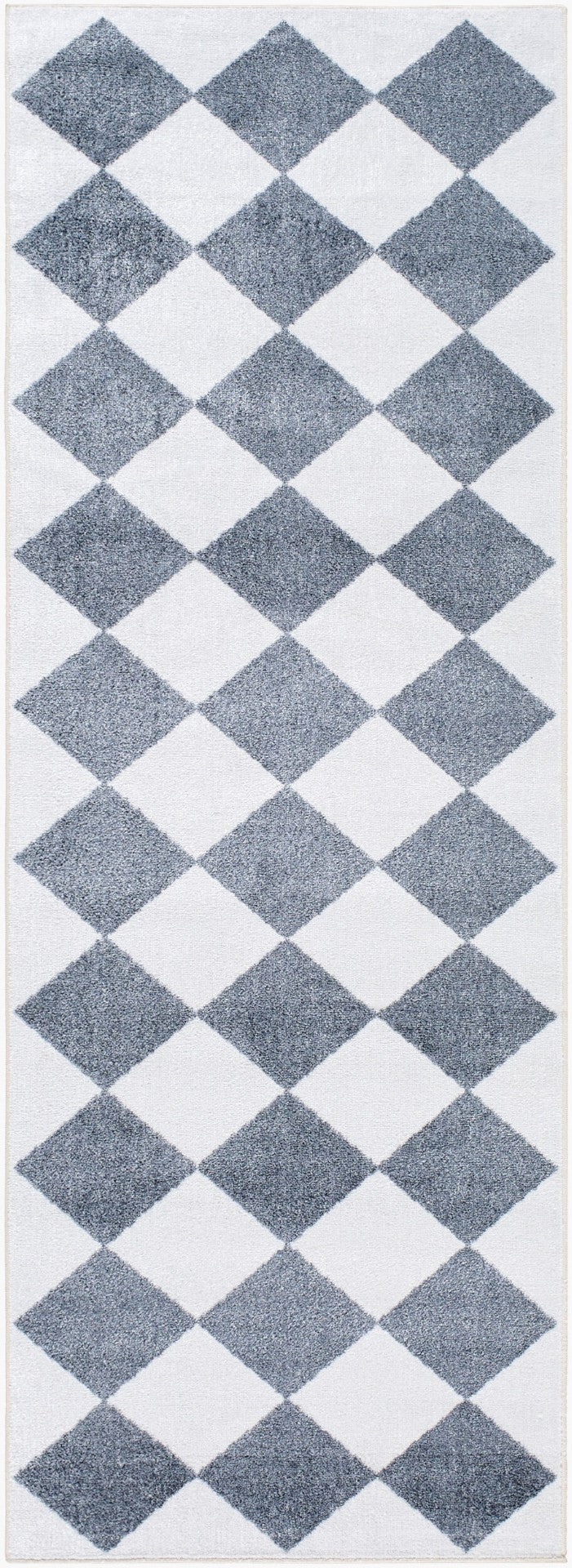 Livabliss Lillian Art Deco Geometric Machine Woven Polyester Rug for Entryway or Bath White, Navy 2'7" x 7'3" LLL2372-2773