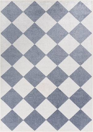 Livabliss Lillian Art Deco Geometric Machine Woven Polyester Rug for Entryway or Bath White, Navy 9'2" x 12'4" LLL2372-9212