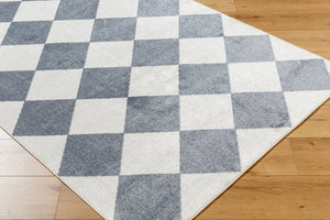Livabliss Lillian Art Deco Geometric Machine Woven Polyester Rug for Entryway or Bath White, Navy 9'2" x 12'4" LLL2372-9212