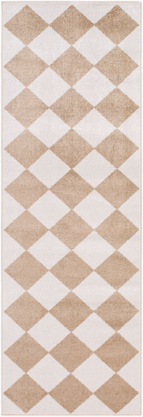 Livabliss Lillian Art Deco Machine Woven Polyester Accent Rug for Entryways and Bedroom Floors White, Dark Bro 2'7" x 7'3" LLL2373-2773