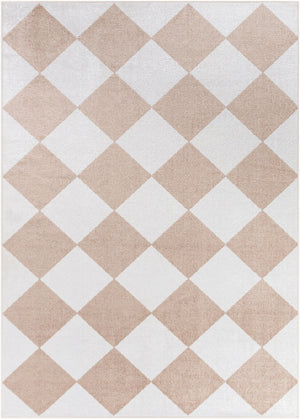 Livabliss Lillian Art Deco Machine Woven Polyester Accent Rug for Entryways and Bedroom Floors White, Dark Bro 6'7" x 9' LLL2373-679