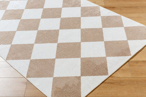 Livabliss Lillian Art Deco Machine Woven Polyester Accent Rug for Entryways and Bedroom Floors White, Dark Bro 6'7" x 9' LLL2373-679