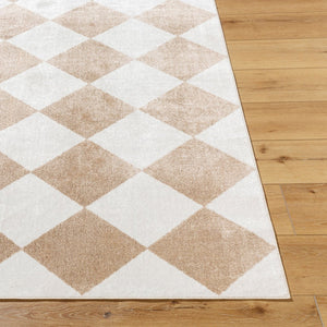 Livabliss Lillian Art Deco Machine Woven Polyester Accent Rug for Entryways and Bedroom Floors White, Dark Bro 6'7" x 9' LLL2373-679