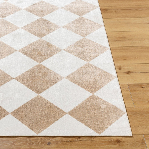 Livabliss Lillian Art Deco Machine Woven Polyester Accent Rug for Entryways and Bedroom Floors White, Dark Bro 6'7" x 9' LLL2373-679