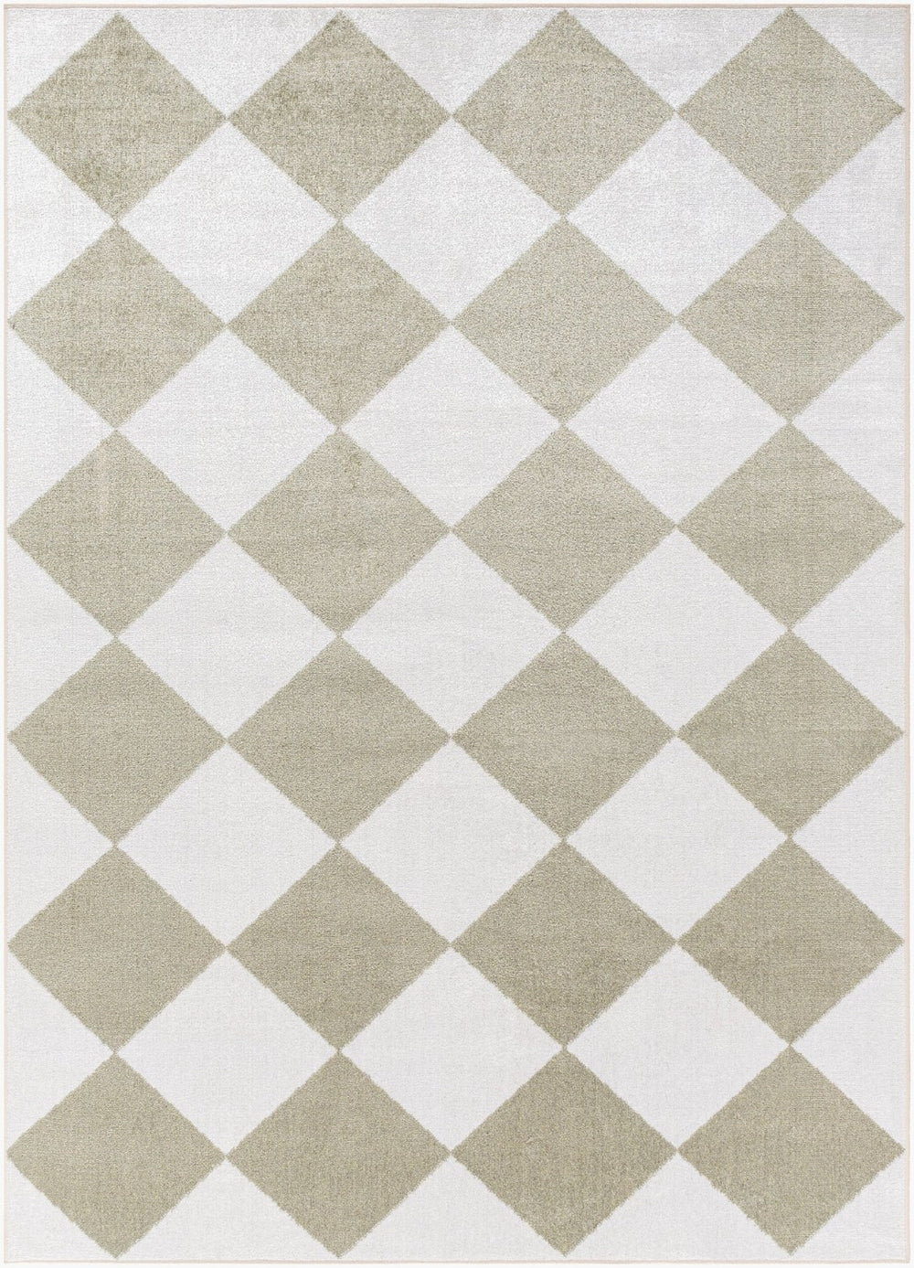Livabliss Lillian Art Deco Machine Woven Polyester Rug for Entryways and High Traffic Spaces White, Olive 7'10" x 10' LLL2374-710102