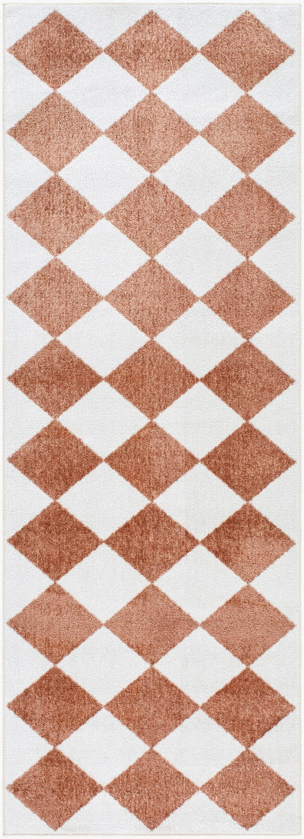 Livabliss Lillian Art Deco Machine Woven Polyester Rug for Entryways Bathrooms and Bedrooms White, Plum 2'7" x 7'3" LLL2375-2773