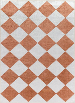 Livabliss Lillian Art Deco Machine Woven Polyester Rug for Entryways Bathrooms and Bedrooms White, Plum 6'7" x 6'7" LLL2375-67RD
