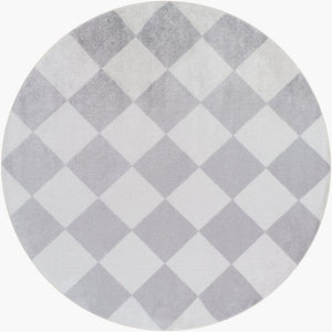 Livabliss Lillian Art Deco Geometric Polyester Accent Rug Machine Woven in Turkey for Small Spaces White, Medium G 6'7" x 6'7" LLL2376-67RD