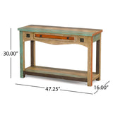 Christopher Knight Home® - Noble House - Meader Boho Handmade Distressed Mango Wood Console Table