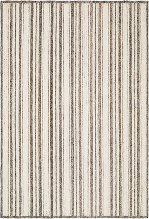 Livabliss River Handwoven Wool Flatweave Area Rug Minimalist Artisan Accent for Modern Interiors Ivory, Charcoal 8' x 10' LLRV2303-810