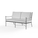 Provence Loveseat in Canvas Natural w/ Contrast Spectrum Carbon Welt SW3201-22-5404 Sunset West