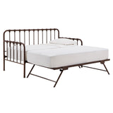 Homelegance By Top-Line Varden Metal Daybed with Lift-up Trundle Bronze Metal