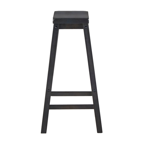 Homelegance By Top-Line Barrett Saddle Seat 29-inch Bar Height Backless Stools (Set of 2) Blue Rubberwood