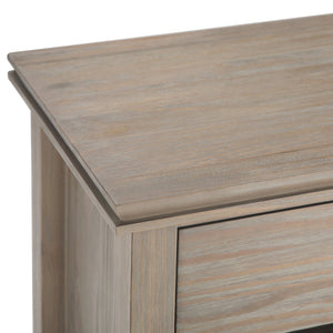 English Elm Artisan Distressed Grey Bedside Table - Handcrafted Elegance With Ample Storage For Any Room B136P158107
