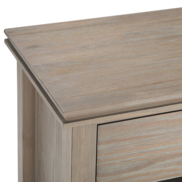 English Elm Artisan Distressed Grey Bedside Table - Handcrafted Elegance With Ample Storage For Any Room B136P158107