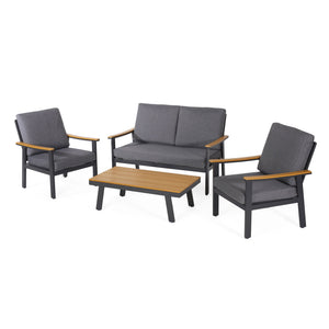 English Elm Sinclair Outdoor 4 Piece Chat Set Aluminum Frame with Olefin Cushions Patio Seating 62850.00GGRY