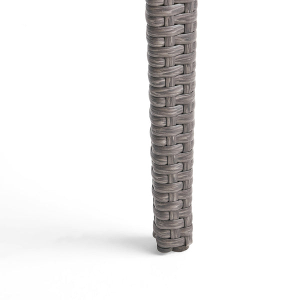 English Elm Christopher Knight Home® - CORSICA Square Dining Table Grey Rattan Outdoor Bistro Weather-Resistant Wicker Iron Frame 36.6" 56316.00GRY