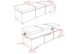 English Elm Avalon Lift Top Rectangular Ottoman - Tanners Brown Vegan Leather With Hidden Storage & Style B136P158648