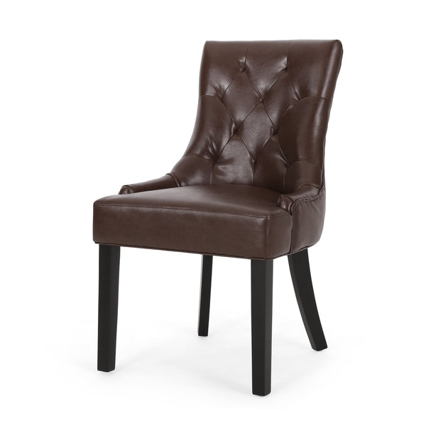 English Elm Cheney Tufted Upholstered Dining Chair Set with Solid Wood Legs for Modern Rooms 54181.00PUDBRN
