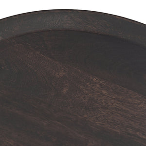 English Elm End Table Solid Mango Wood Sculptural Lipped Top Bohemian Living Room Accent 67332.00