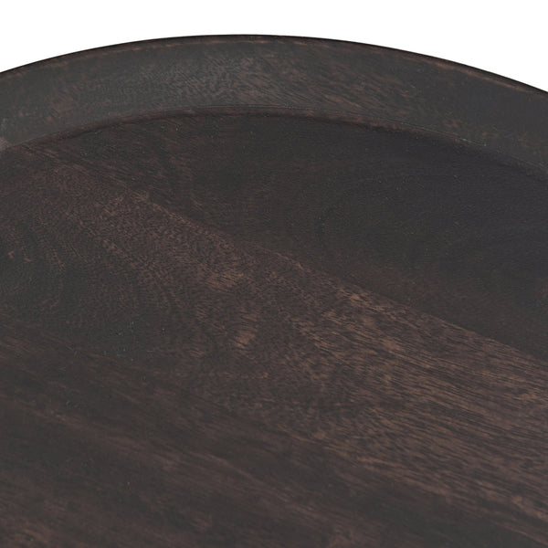 English Elm End Table Solid Mango Wood Sculptural Lipped Top Bohemian Living Room Accent 67332.00