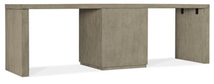 Hooker Furniture Linville Desk 84" Smoked Gray Mink Oak Veneer Executive Writing Table With Center File And Locking Drawer 24.00 L x 96.00W x 30.00H 6150-10924-85