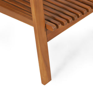 English Elm Outdoor Acacia Slatted Club Chairs Set of 2 Teak Finish Patio Lounge Seating 71921.00WTC