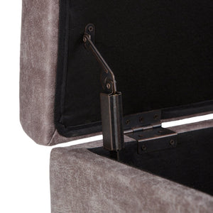 English Elm Owen Coffee Table Storage Ottoman - Versatile Mid-Century Design In Distressed Grey Taupe Faux Leather B136P159191-GIGA