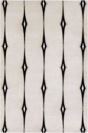 Surya Luminous Handmade 2' X 3' Wool & Viscose Rug - Luxurious, Durable, Unique Design For Any Space! Light Beige Wool,Viscose Lmn3002-58