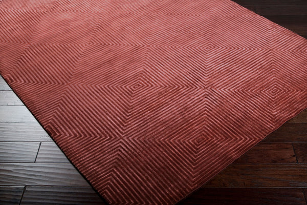 Surya Luminous Handmade 2' X 3' Wool & Viscose Rug - Luxurious, Durable, Unique Design For Any Space! Burgandy Viscose,Wool Lmn3006-58