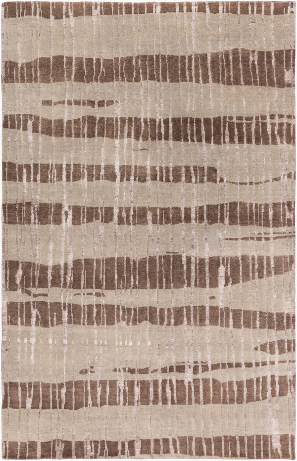 Surya Luminous Handmade 2' X 3' Wool & Viscose Rug - Luxurious, Durable, Unique Design For Any Space! Dark Brown Wool,Viscose Lmn3023-913