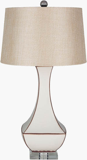 Livabliss Belhaven Ceramic and Crystal Table Lamp with Faux Silk Shade for Bedroom or Entryway LMP1071-TBL