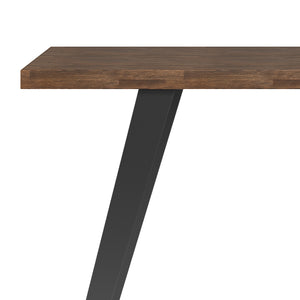 English Elm Lowry Flat Top Desk - Handcrafted Rustic Acacia Wood With Metal Legs For Home Office & More B136P158885