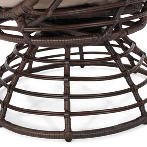 English Elm Christopher Knight Home® - ROBERTSON Rafael Swivel Egg Chair with Faux Rattan, Water‑Resistant Cushion, Handcrafted Patio Lounger 67930.00DBGE