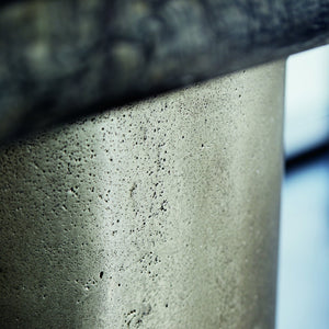 Bernhardt Bernhardt Sculptural Linea Desk With Black Forest Marble Top & Textured Graphite Pedestal, 72" K1100