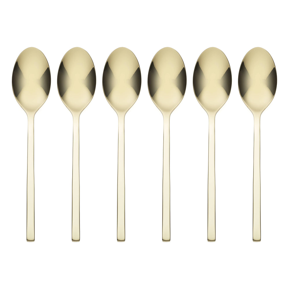 Lenox Oneida Allay Champagne Everyday Flatware Teaspoons, Set of 6 Metallic, STAINLESS METAL 895331