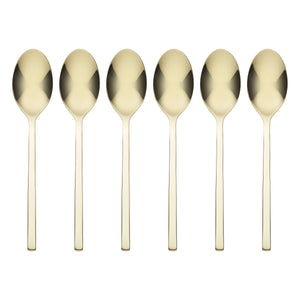 Lenox Oneida Allay Champagne Everyday Flatware Teaspoons, Set of 6 Metallic, STAINLESS METAL 895331