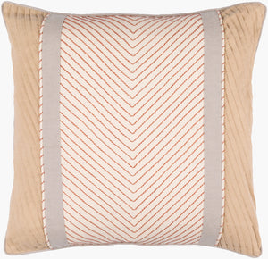 Surya Leona 20”X20” Global Flair Accent Pillow - Cotton & Linen Blend For Timeless Comfort & Style Plum Cotton,Linen Ln001-2222p