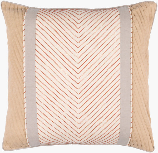 Surya Leona 20”X20” Global Flair Accent Pillow - Cotton & Linen Blend For Timeless Comfort & Style Plum Cotton,Linen Ln001-2222p