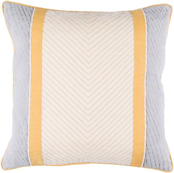 Surya Leona 20”X20” Global Flair Accent Pillow - Cotton & Linen Blend For Timeless Comfort & Style Light Beige Cotton,Linen Ln003-2222p