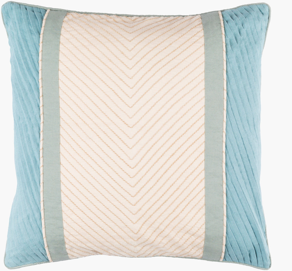 Surya Leona 20”X20” Global Flair Accent Pillow - Cotton & Linen Blend For Timeless Comfort & Style Tan Cotton,Linen Ln004-2222p