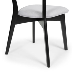 English Elm Christopher Knight Home® - DINING Mid-Century Upholstered Dining Chairs Set of 2 with Rubberwood Splayed Legs and Curved Silhouette LIGHT GREY 61760.00OAKLGRY