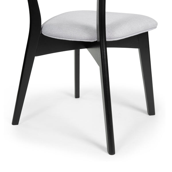 English Elm Christopher Knight Home® - DINING Mid-Century Upholstered Dining Chairs Set of 2 with Rubberwood Splayed Legs and Curved Silhouette LIGHT GREY 61760.00OAKLGRY