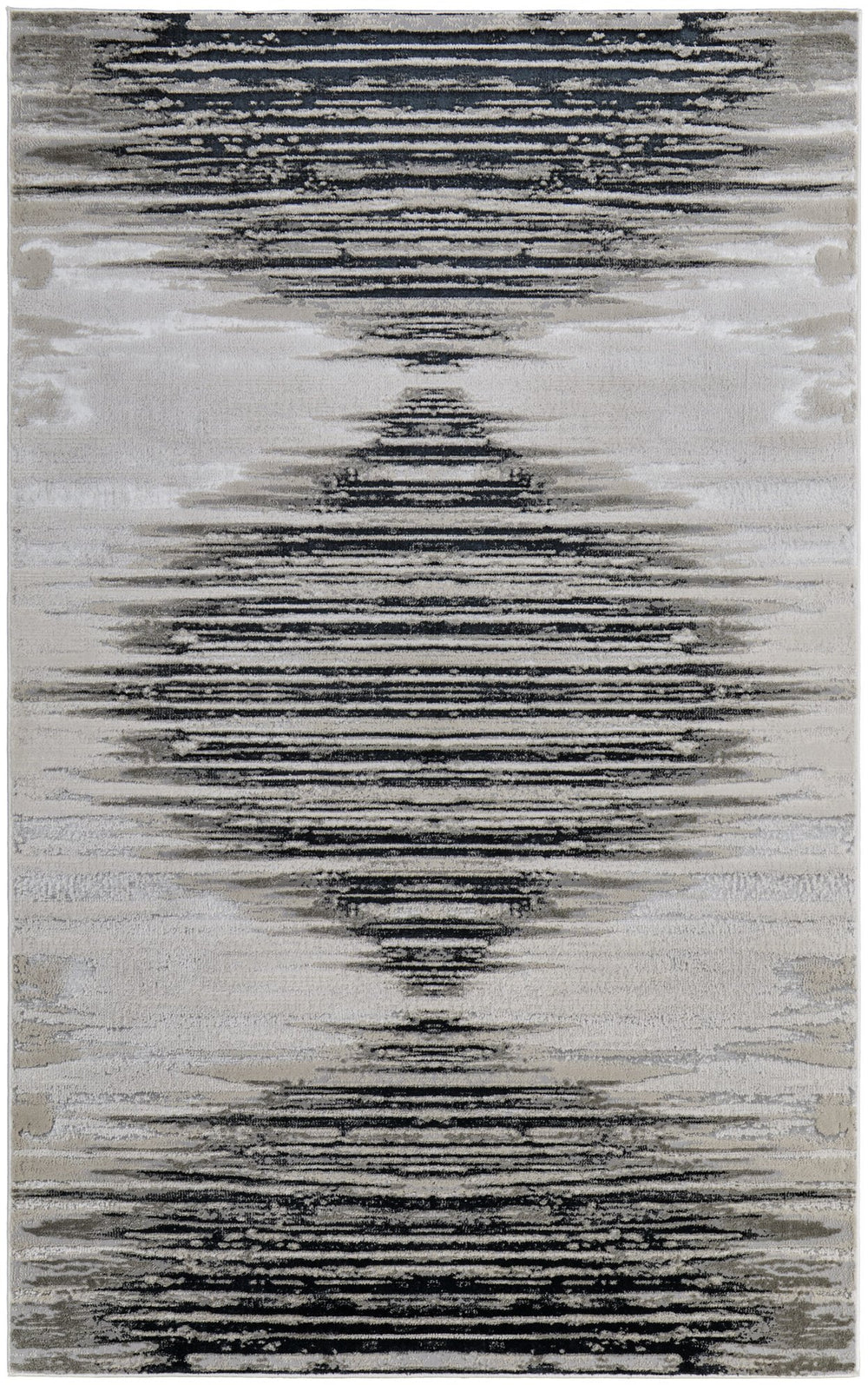 Feizy Rugs Micah Geometric Area Rug – Soft, Durable, And Stylish For High Traffic Spaces In Contemporary Homes Black,Silver,Taupe Polyester,Polypropylene 69439lrfblkslve10