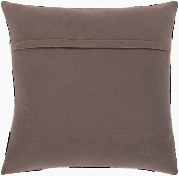 Surya Lana 20"L X 20"W Rustic Charm Accent Pillow - Luxurious Hair On Hide & Cotton Blend For Home Decor Black Hair On Hide,Polyester,Cotton Lna001-2020