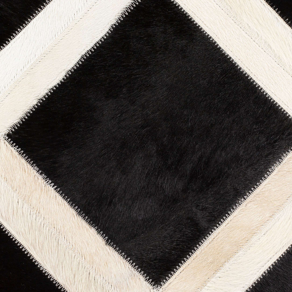 Surya Lana 20"L X 20"W Rustic Charm Accent Pillow - Luxurious Hair On Hide & Cotton Blend For Home Decor Black Hair On Hide,Polyester,Cotton Lna001-2020