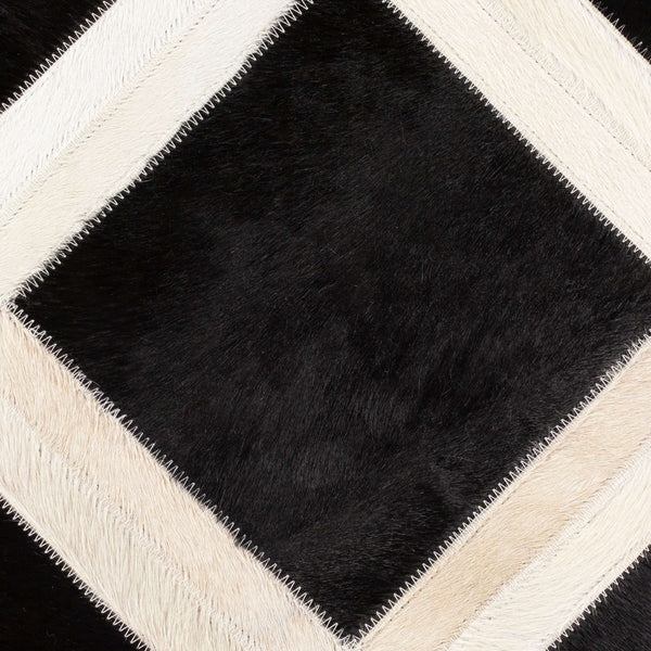 Surya Lana 20"L X 20"W Rustic Charm Accent Pillow - Luxurious Hair On Hide & Cotton Blend For Home Decor Black Hair On Hide,Polyester,Cotton Lna001-2020