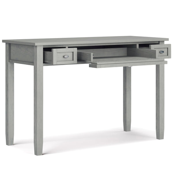 English Elm Warm Shaker Desk In Fog Grey - Handcrafted Solid Wood With Storage Drawers & Transitional Design B136P159730-GIGA