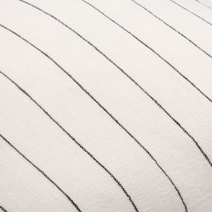 Surya Linen Stripe Buttoned Accent Pillow - 18"L X 18"W, Timeless Country Cottage Charm For Your Home White Linen,Linen Lnb001-2020d